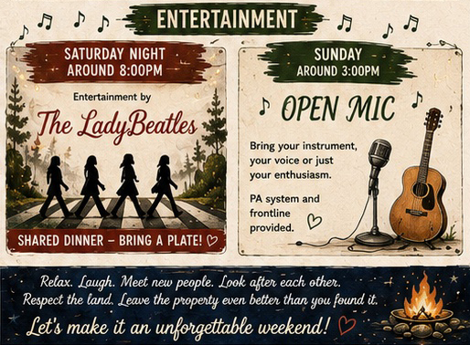 Weekend entertainment schedule.